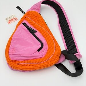 Free People Movement Cold Should Pink and Orange Sling Bag Rose Citrus NWT